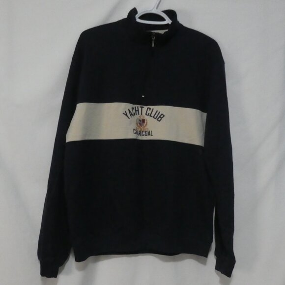 CHARCOAL | 2XL | Yacht Club Charcoal | Navy & White Pullover Sweatshirt - Picture 1 of 15